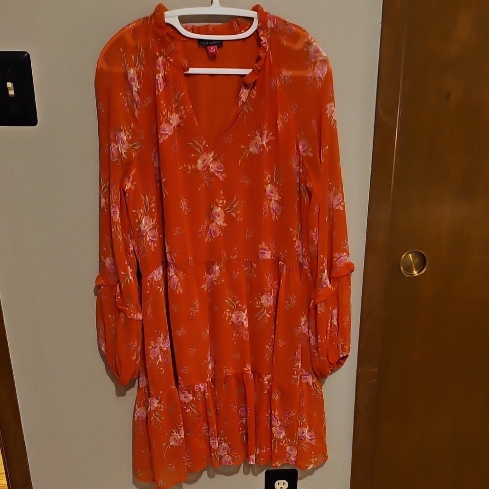 Vince Camuto Orange Crush color floral Dress